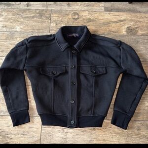 Louis Vuitton uniform Black Men's Textured Button-Up Jacket